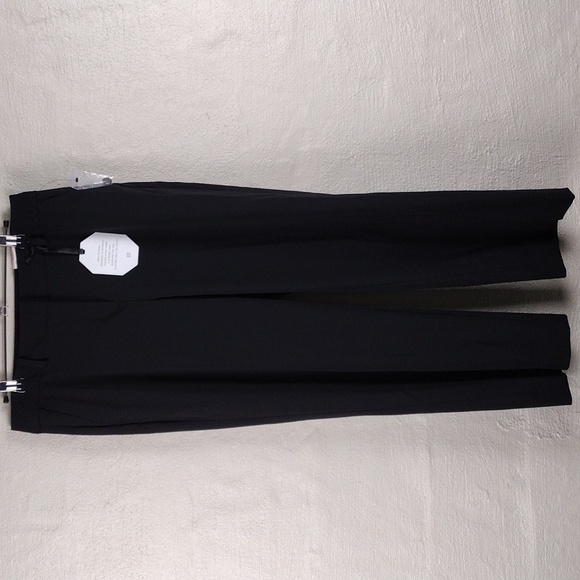 Liz Claiborne Petite Black Mid Rise Flat Front Straight Leg Career Trouser Pant - Picture 15 of 15